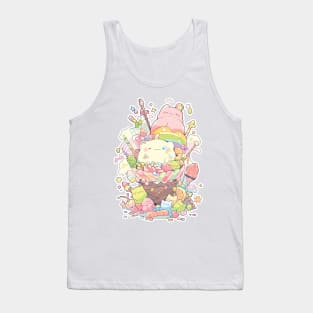 Foodiies Collection - Fry's Ultimate  Chocolate Flavoured Pudding Escalation | Kawaii Aesthetic Anime Food Design | PROUD OTAKU Tank Top